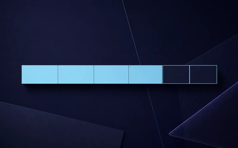 Scoring strip of six segments, some filled and some empty